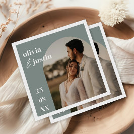 ミニマモダンリストBoho Arch Photo結婚's スタンダードカクテルナプキン