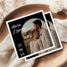 ミニマモダンリストBoho Arch Photo結婚's スタンダードカクテルナプキン