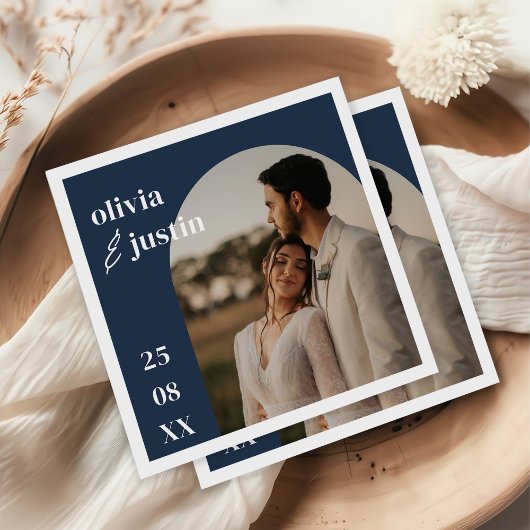 ミニマモダンリストBoho Arch Photo結婚's スタンダードカクテルナプキン