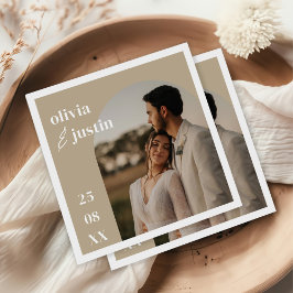 ミニマモダンリストBoho Arch Photo結婚's スタンダードカクテルナプキン