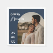 ミニマモダンリストBoho Arch Photo結婚's スタンダードカクテルナプキン (正面)