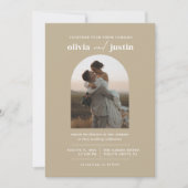 ミニマモダンリストBoho Arch Photo結婚's 招待状 (正面)