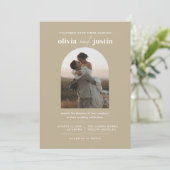 ミニマモダンリストBoho Arch Photo結婚's 招待状 (スタンド正面)