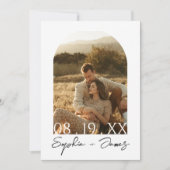 ミニマモダンリストBoho Arch Photo結婚's 招待状 (正面)