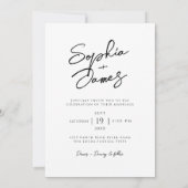 ミニマモダンリストBoho Arch Photo結婚's 招待状 (裏面)