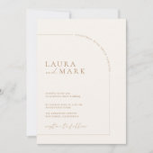 ミニマモダンリストBoho Arch Photo結婚's 招待状 (正面)
