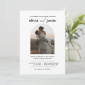 ミニマモダンリストBoho Arch Photo結婚's 招待状 (スタンド正面)