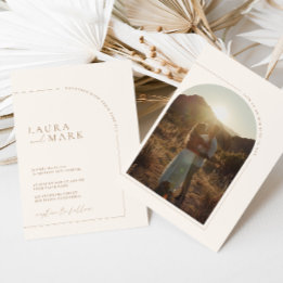 ミニマモダンリストBoho Arch Photo結婚's 招待状