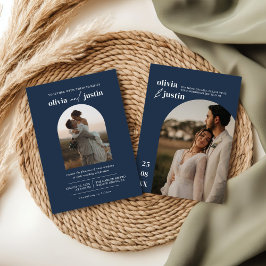 ミニマモダンリストBoho Arch Photo結婚's 招待状