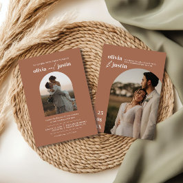 ミニマモダンリストBoho Arch Photo結婚's 招待状