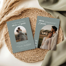 ミニマモダンリストBoho Arch Photo結婚's 招待状