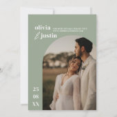 ミニマモダンリストBoho Arch Photo結婚's 招待状 (裏面)