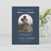 ミニマモダンリストBoho Arch Photo結婚's 招待状 (スタンド正面)