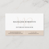 ミニマモダンリストBoho Beigeスクリプト 名刺 (裏面)