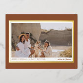 ミニマモダンリストBoho Brown 1写真実在 箔シーズンポストカード (正面)