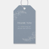 ミニマモダンリストBoho Dusty Blue結婚ズ ギフトタグ (裏面)