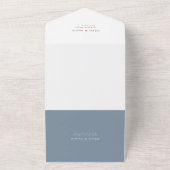 ミニマモダンリストBoho Dusty Blue QRコード結婚s オールインワン招待状 (外側)