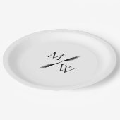 ミニマモダンリストBoho Monogram結婚ズ ペーパープレート (アングル)