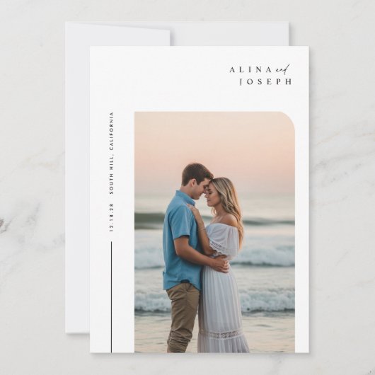 ミニマモダンリストBoho Photo結婚's 招待状 (正面)