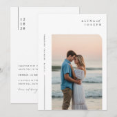 ミニマモダンリストBoho Photo結婚's 招待状 (正面/裏面)