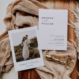 ミニマモダンリストBoho Photo結婚's 招待状