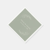 ミニマモダンリストBoho Sage Green結婚ズ スタンダードカクテルナプキン (角)