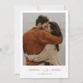 ミニマモダンリストBoho Terracotta写真結婚の 招待状 (裏面)