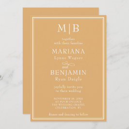 ミニマモダンリストBoho Yellow結婚ズ 招待状