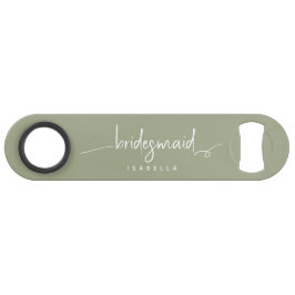 ミニマモダンリストBridesmaidスクリプトSage Green スピード栓抜き