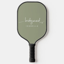 ミニマモダンリストBridesmaidスクリプトSage Green ピックルボールラケット