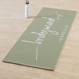 ミニマモダンリストBridesmaidスクリプトSage Green ヨガマット