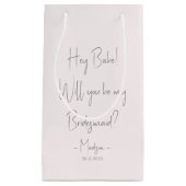 ミニマモダンリストBridesmaid提案スクリプト赤面 スモールペーパーバッグ (正面)