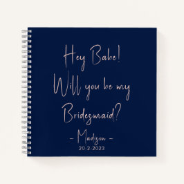 ミニマモダンリストBridesmaid Proposal Script Navy ノートブック