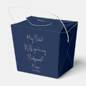 ミニマモダンリストBridesmaid Proposal Script Navy フェイバーボックス (裏面サイド)