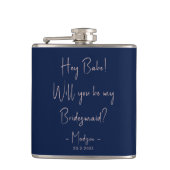 ミニマモダンリストBridesmaid Proposal Script Navy フラスク (正面)