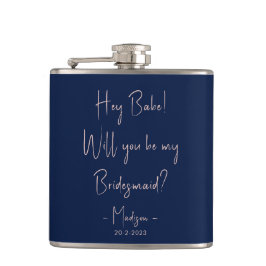 ミニマモダンリストBridesmaid Proposal Script Navy フラスク
