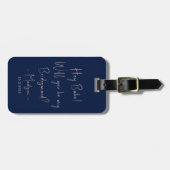 ミニマモダンリストBridesmaid Proposal Script Navy ラゲッジタグ (正面横)