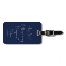 ミニマモダンリストBridesmaid Proposal Script Navy