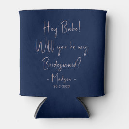 ミニマモダンリストBridesmaid Proposal Script Navy 缶クーラー