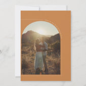 ミニマモダンリストBrunt Orange Arch Photo 結婚's 招待状 (裏面)