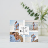 ミニマモダンリストCollage 4カスタムフォト結婚ズ ポストカード (スタンド正面)