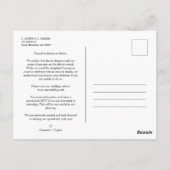 ミニマモダンリストCollage 4カスタムフォト結婚ズ ポストカード (裏面)