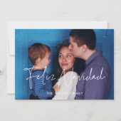 ミニマモダンリストFeliz Navidadクリスマスフォト シーズンカード (正面)