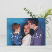 ミニマモダンリストFeliz Navidadクリスマスフォト シーズンカード (スタンド正面)