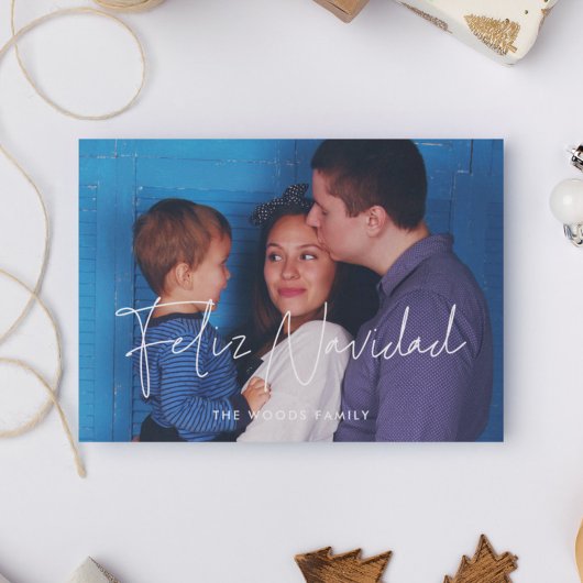 ミニマモダンリストFeliz Navidadクリスマスフォト シーズンカード
