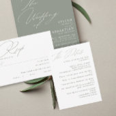 ミニマモダンリストGreen Sage結婚の詳細 エンクロージャーカード