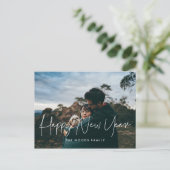 ミニマモダンリストHappy New Year Holiday写真 ポストカード (スタンド正面)