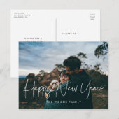 ミニマモダンリストHappy New Year Holiday写真 ポストカード (正面/裏面)