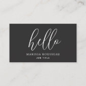 ミニマモダンリストHello QRコードブラック 名刺 (正面)