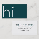 ミニマモダンリストHI – 私の名前はデザイン-ティール（緑がかった色） 名刺 (正面/裏面)